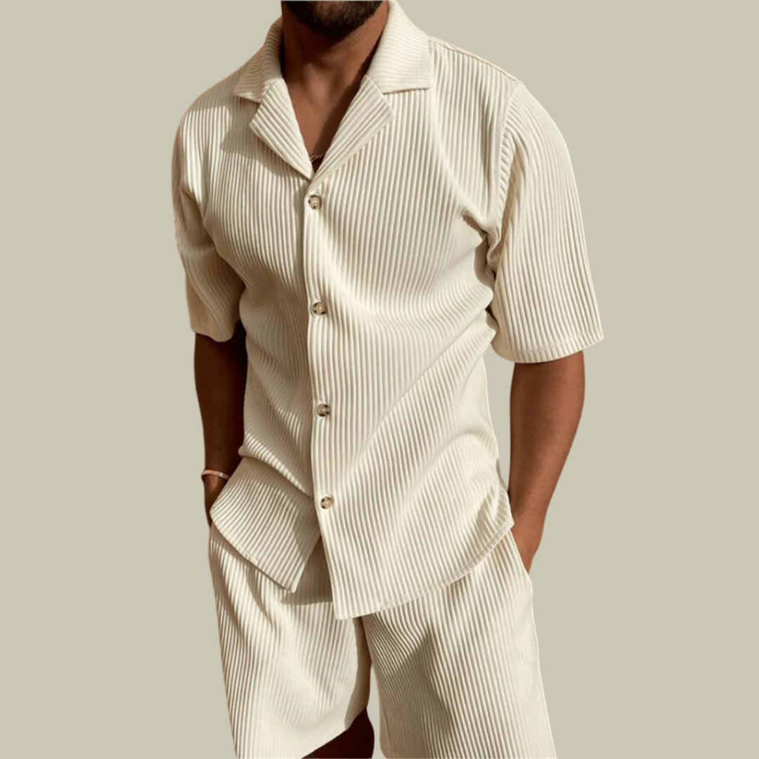 Lux & Classy • Men's Stylish Corduroy Polo Shirt and Short