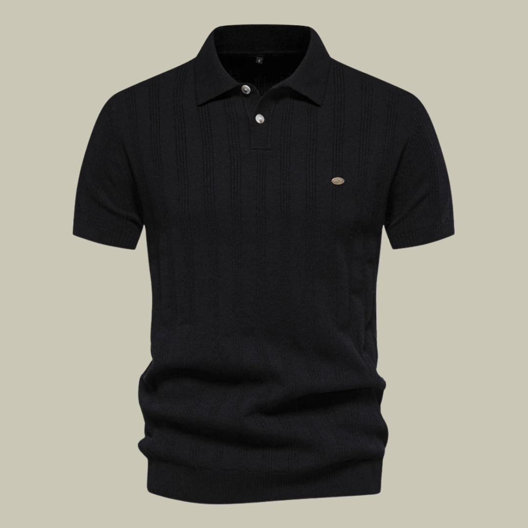 Lux & Classy • Men's Casual Ribbed Knitted Polo Shirt