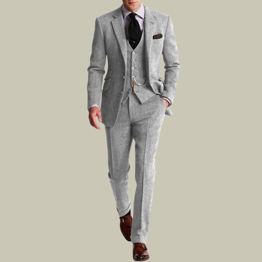 Lux & Classy • Men's Timeless Tweed 3-piece Suit