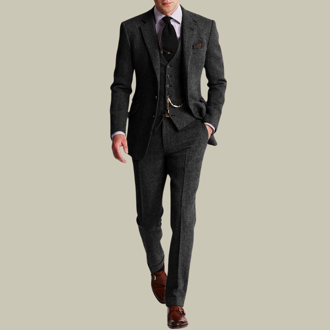 Lux & Classy • Men's Timeless Tweed 3-piece Suit