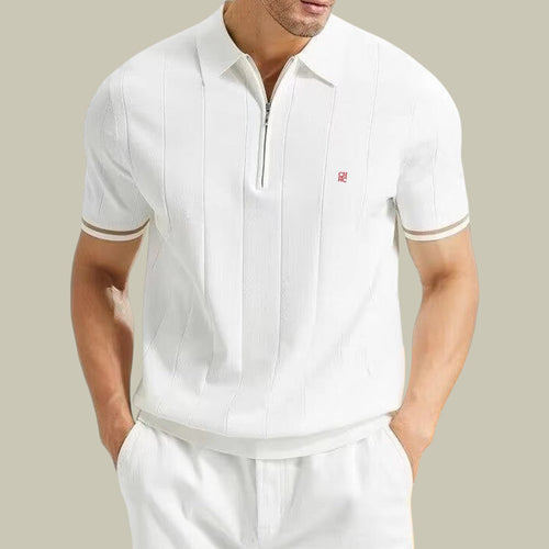 Lux & Classy • Men's Ribbed Knit Polo Shirt