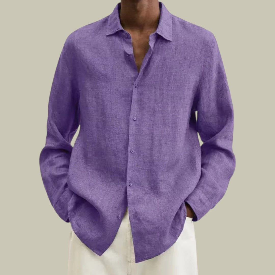 Lux & Classy • Men's Casual Longsleeve Linen Shirt
