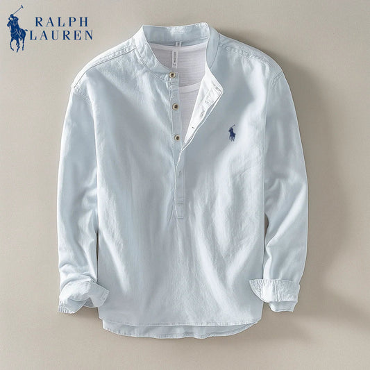 Premium Linen Shirt – Mandarin Collar