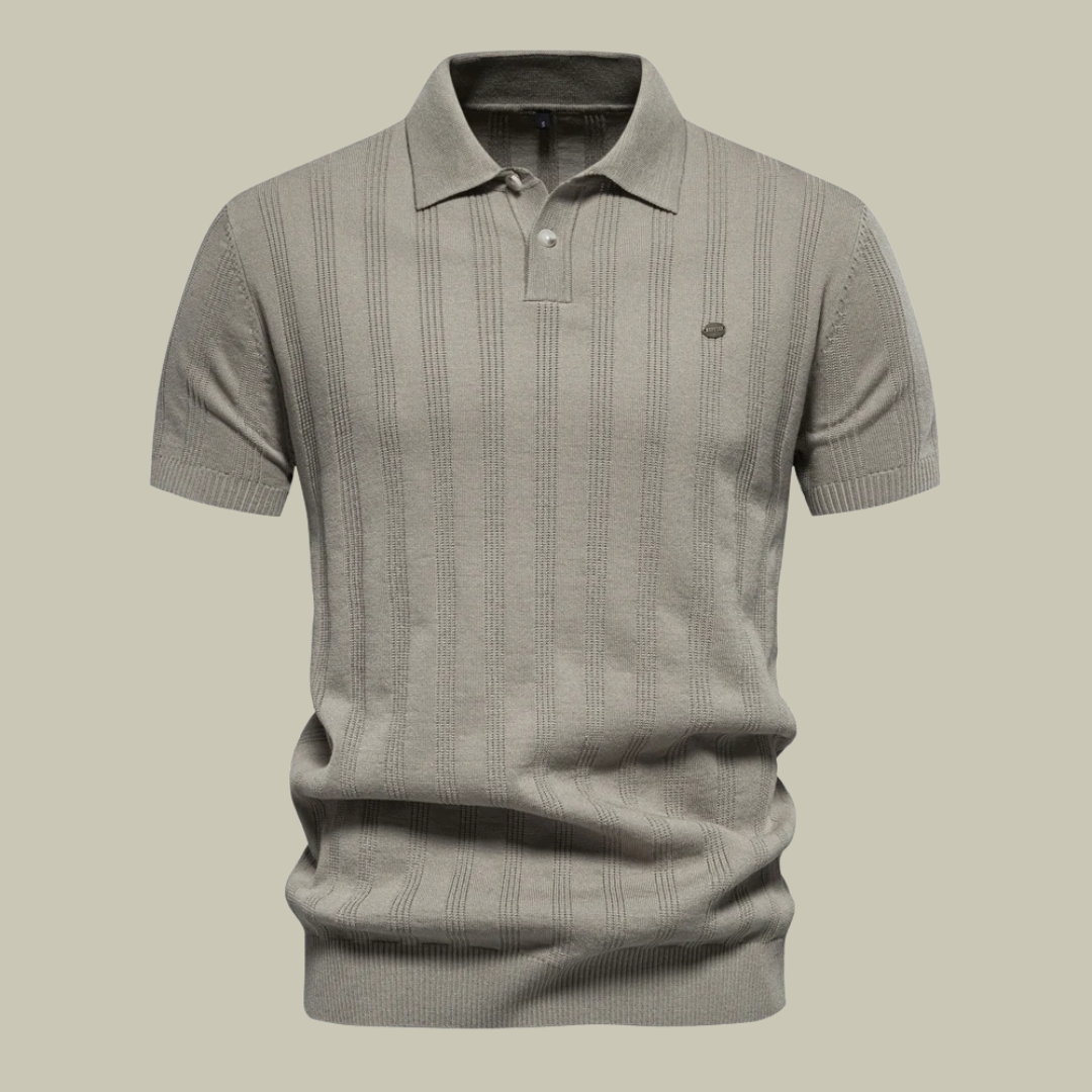Lux & Classy •  Men's Casual Ribbed Knitted Polo Shirt