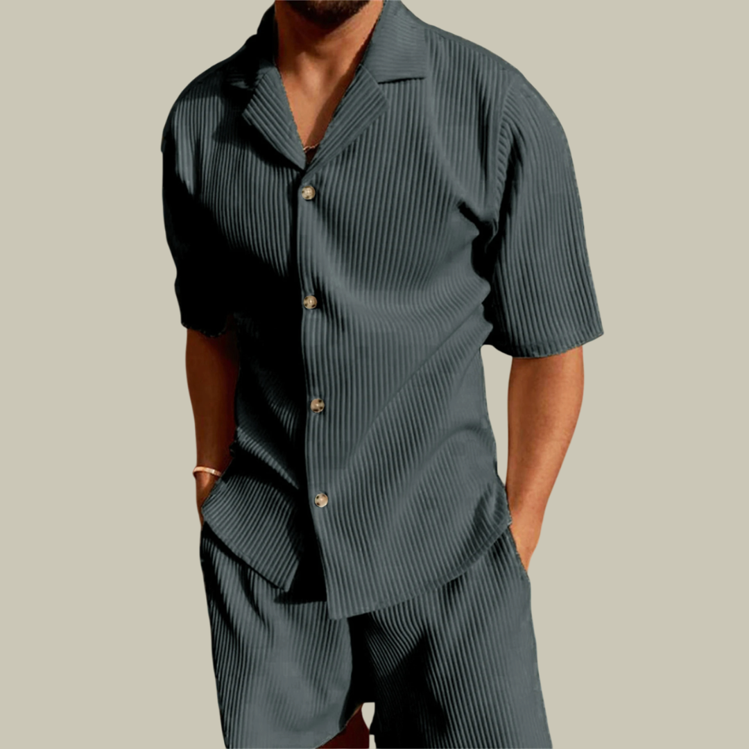 Lux & Classy  • Men's Stylish Corduroy Polo Shirt and Short