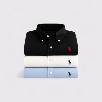 3 Classic Long-Sleeved Ralph Lauren Oxford Shirts