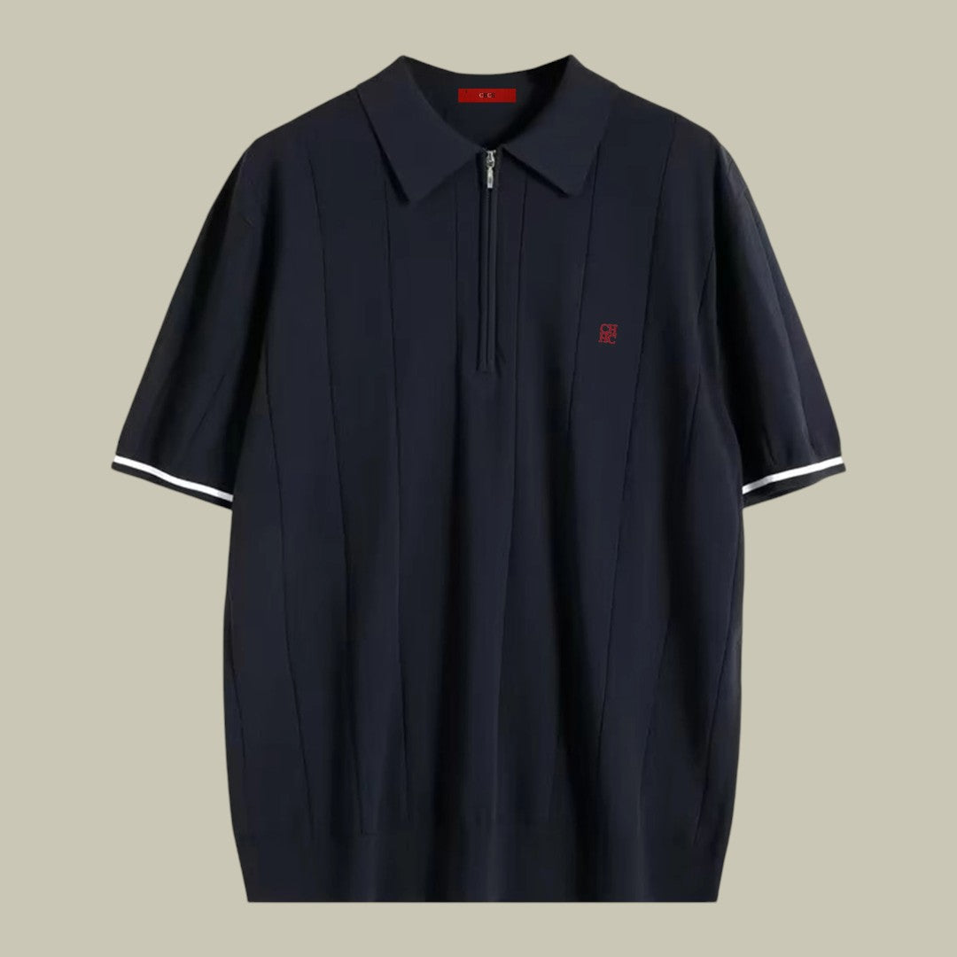 Lux & Classy  • Men's Ribbed Knit Polo Shirt