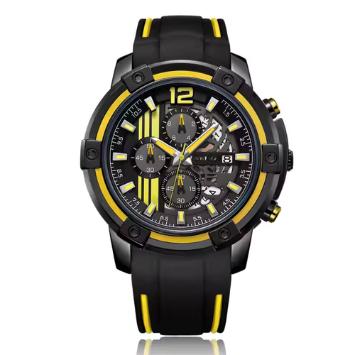 Tévar ChronoSport 2097 – Precision Quartz, Rubber Strap, Chronograph & Calendar