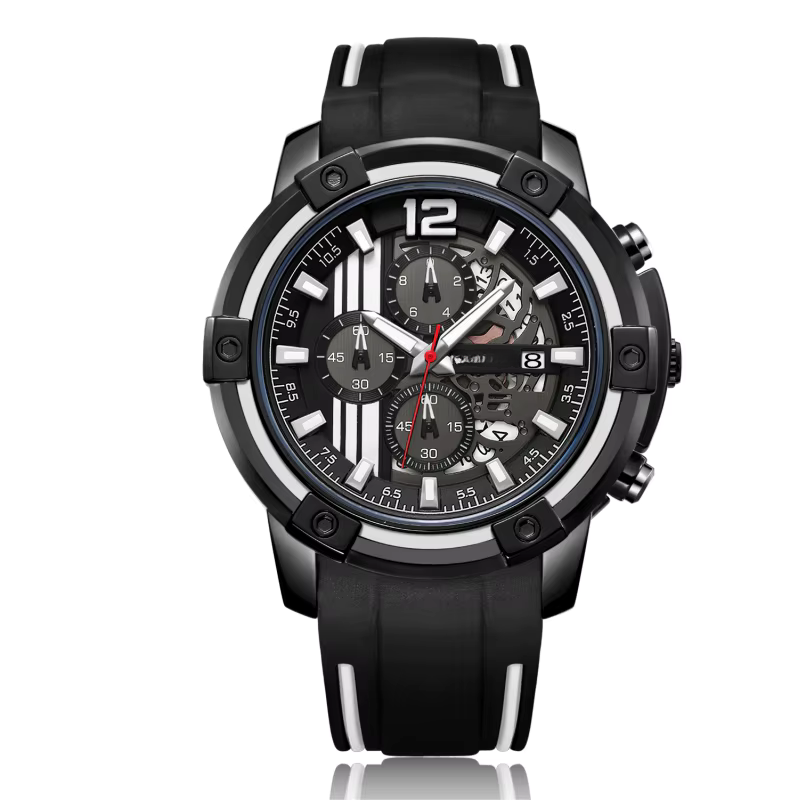 Tévar ChronoSport 2097 – Precision Quartz, Rubber Strap, Chronograph & Calendar