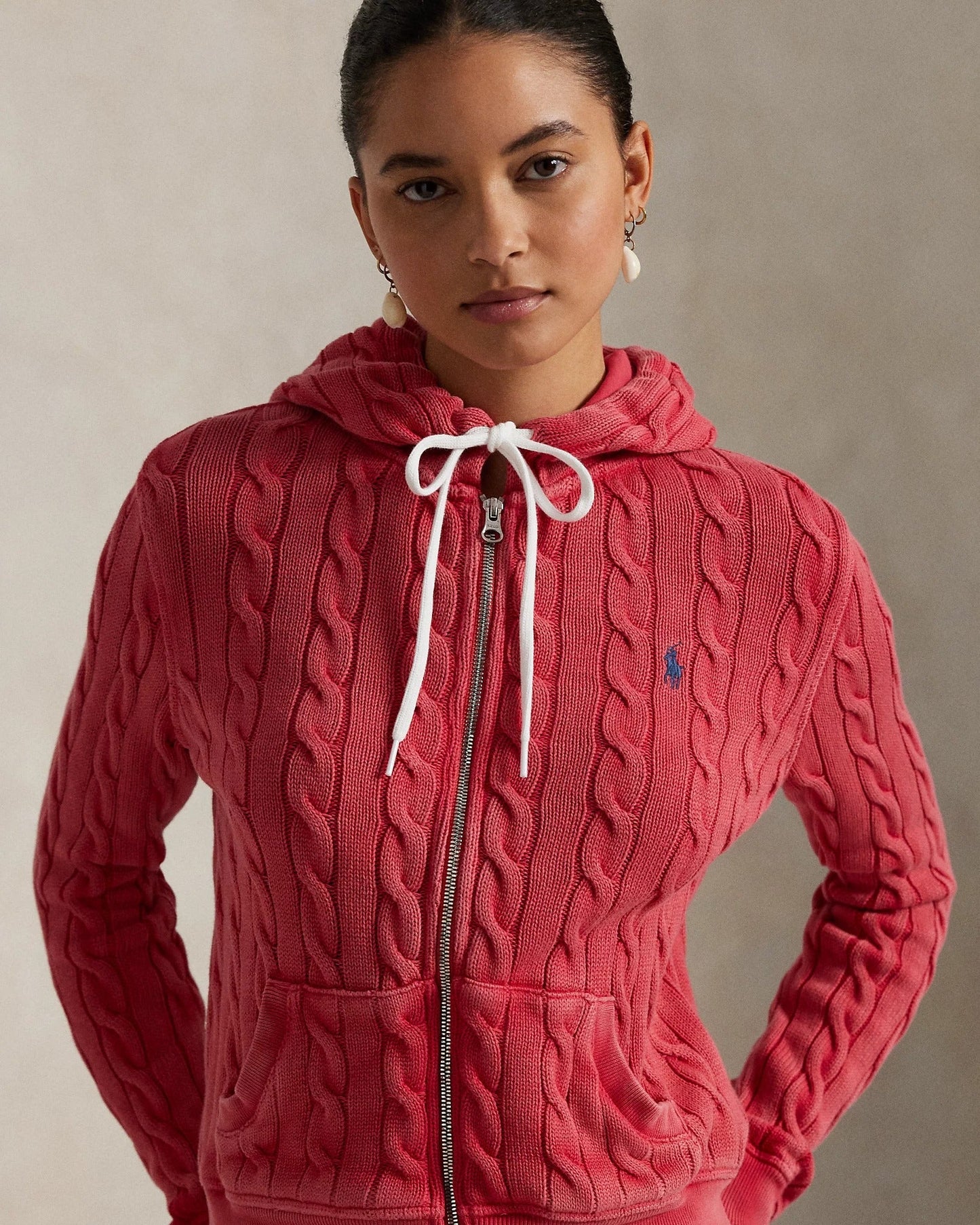 RL Sweatshirt | Knitted Cotton Hoodie with Zipper