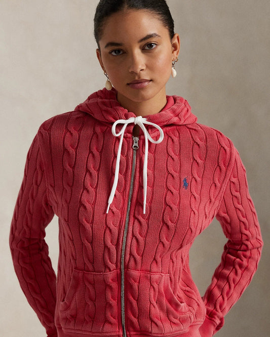 RL Sweatshirt | Knitted Cotton Hoodie with Zipper