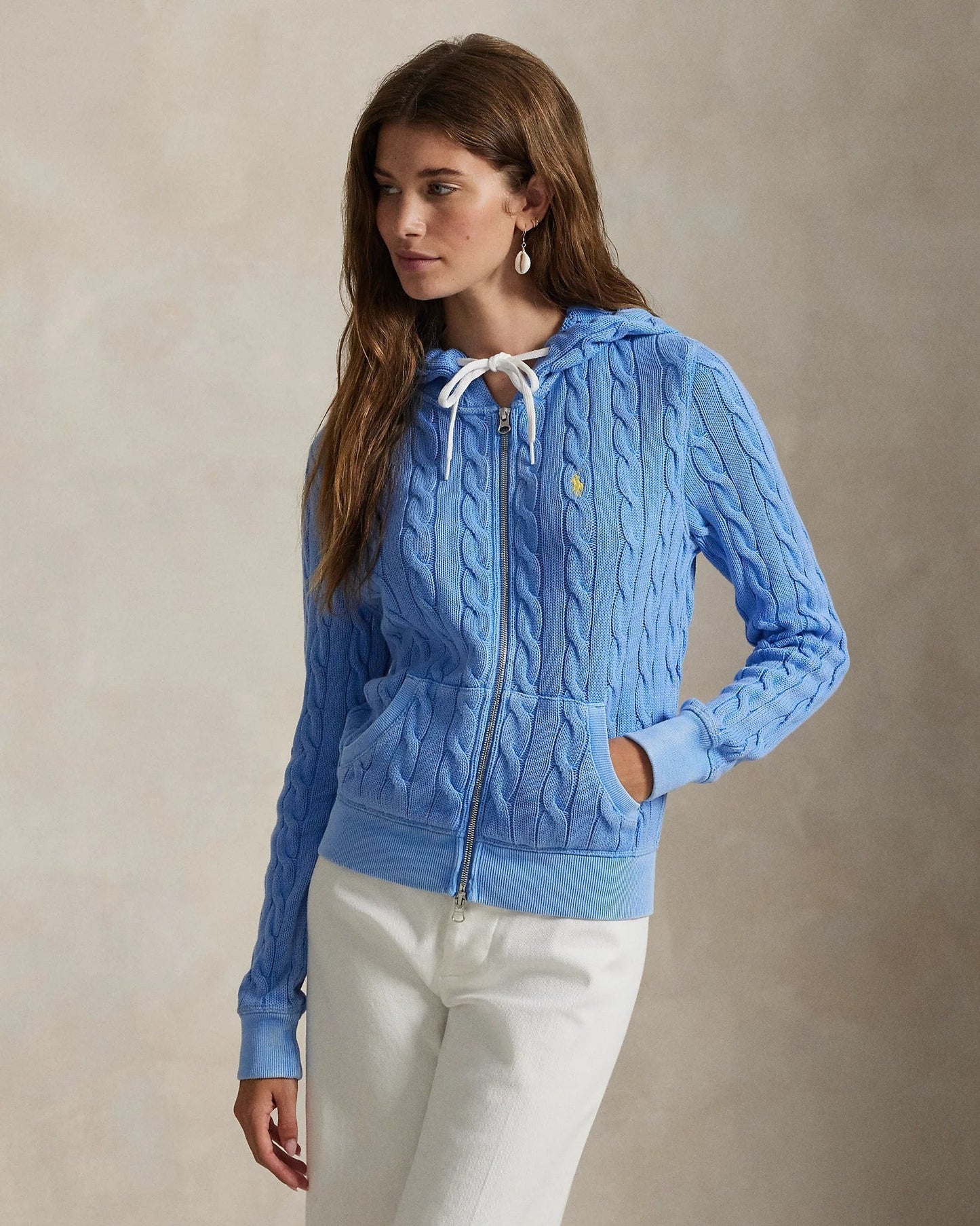 RL Sweatshirt | Knitted Cotton Hoodie with Zipper